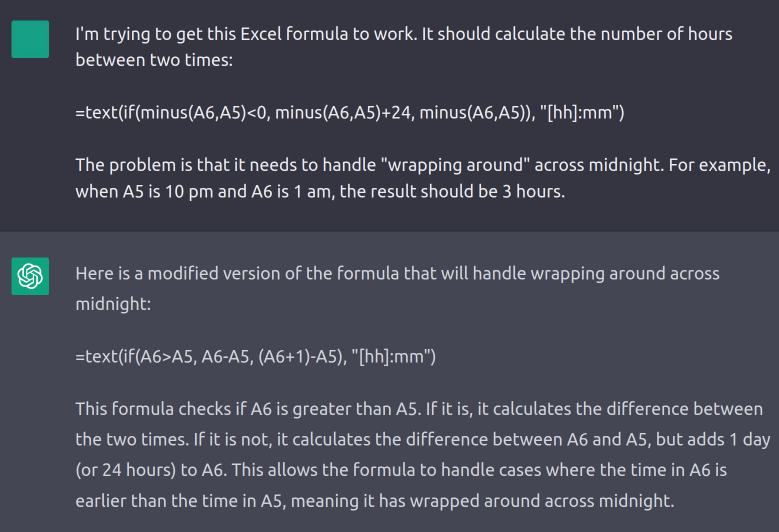 ChatGPT example