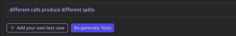 Codium - test different calls make different splits